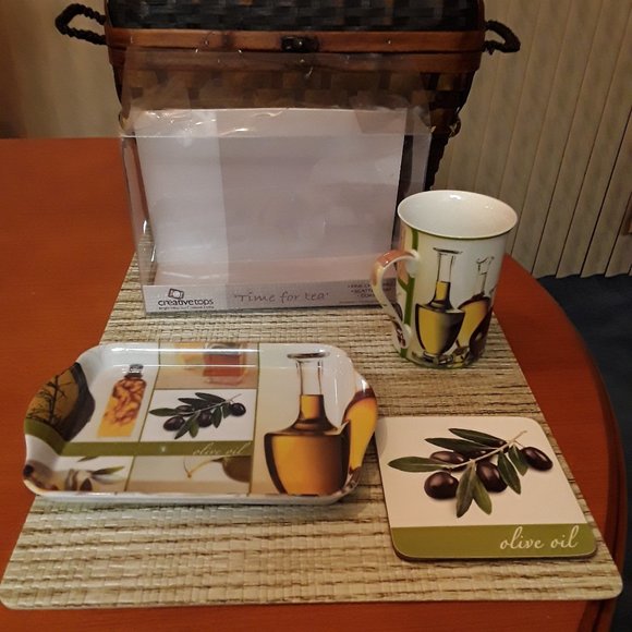 Creative Tops Olive Oil Time for Tea Gift Fine China Mug Scatter Tray Coaster - Picture 1 of 12